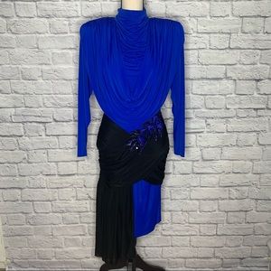 Vintage Casadei Draped Beaded Rose Dress